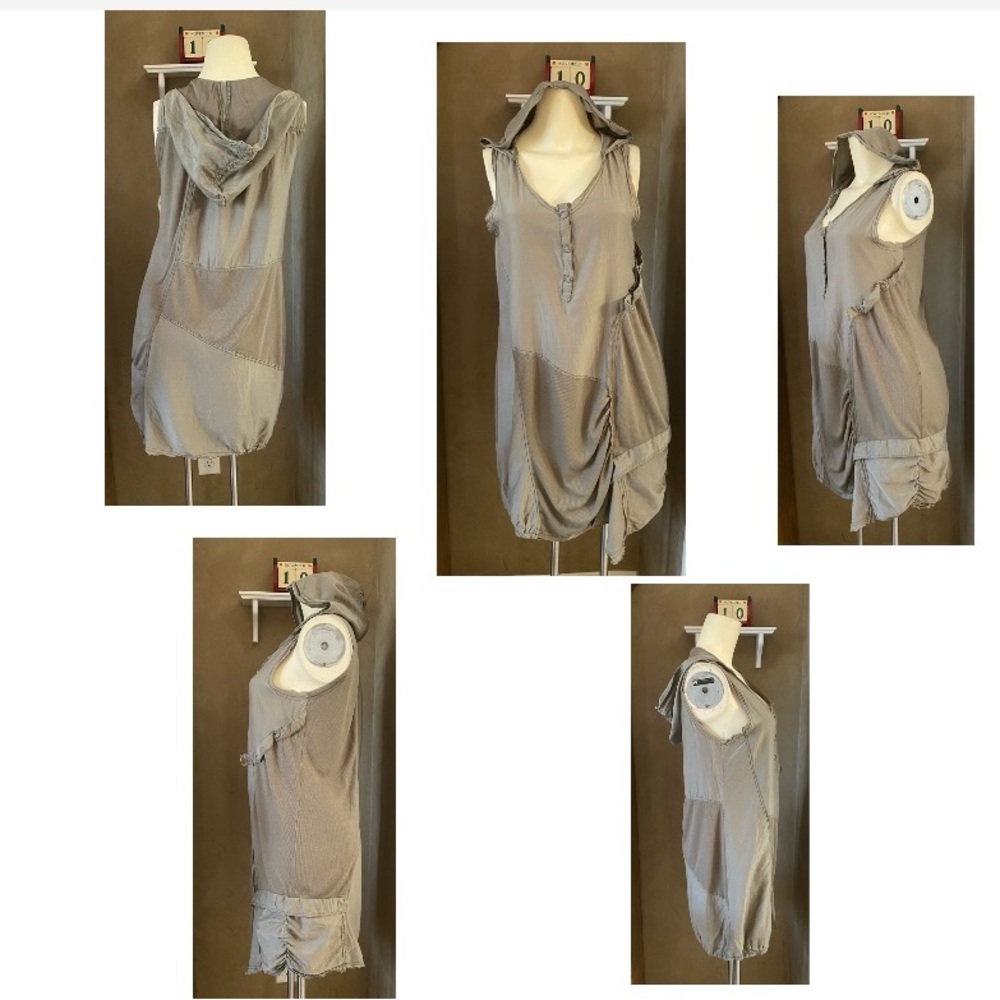 Miilla Sleeveless Asymmetrical Dress hooded Boho Women dress S Hollywood like